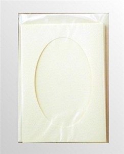 Obrazek Karta passepartout + koperta perłowo-biała 5szt