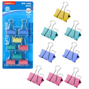 Obrazek Klipsy biurowe kolorowe 8szt