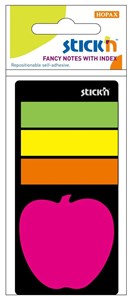 Obrazek Zakładki indeksujące neon + notes jabłuszko