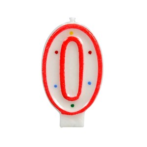 Obrazek Świeczka cyferka 0 kropki