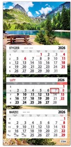 Obrazek Kalendarz 2026 trójdzielny płaska główka ławka