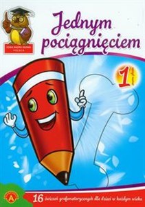 Obrazek Jednym pociągnięciem zeszyt 1 16 ćwiczeń grafomotorycznych dla dzieci w każdym wieku