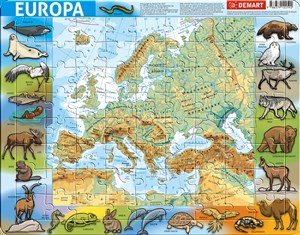 Obrazek Puzzle ramkowe - Europa fizyczna