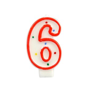 Picture of Świeczka cyferka 6 kropki